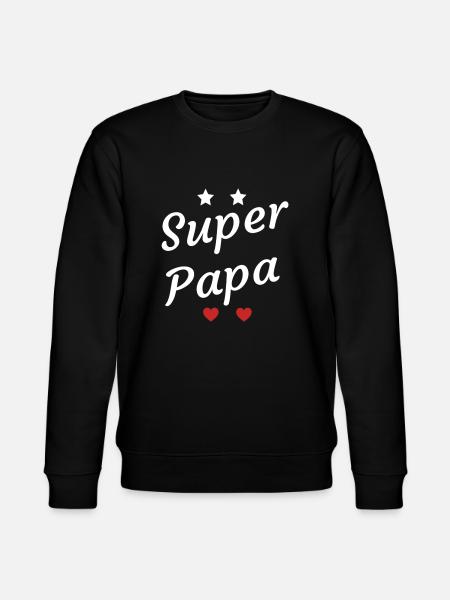Super Papa Geburtstagsgeschenk Vatertag - Stanley/Stella Unisex Bio-Sweatshirt CHANGER - Schwarz