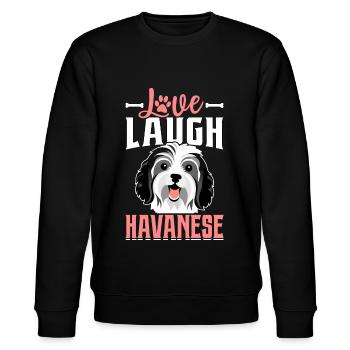 Amour Rire Bichon Havanais - Sweat bio CHANGER Stanley/Stella Unisexe - noir - Devant - Nik (191cm) & Marisol (170cm)