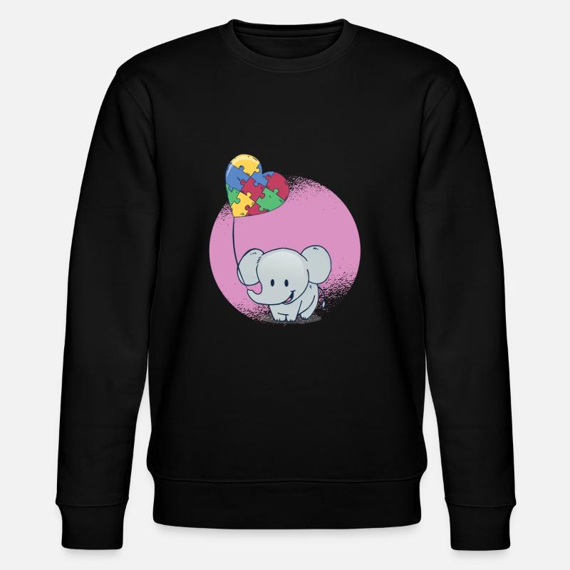 Puzzle ballon bébé éléphant - Sweat bio CHANGER Stanley/Stella Unisexe - noir