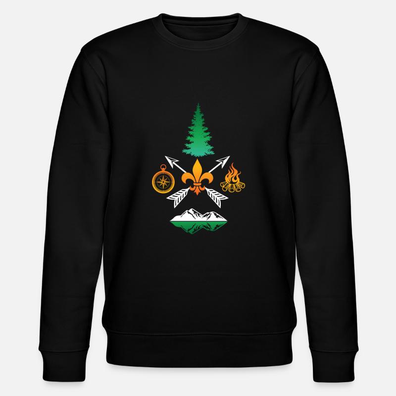 Boy Scout Campfire Compass Nature - Stanley/Stella CHANGER Unisex Organic Sweatshirt - black