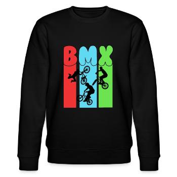 BMX - Stanley/Stella Unisex Bio-Sweatshirt CHANGER  - Schwarz - Vorne - Nik (191cm) & Marisol (170cm)