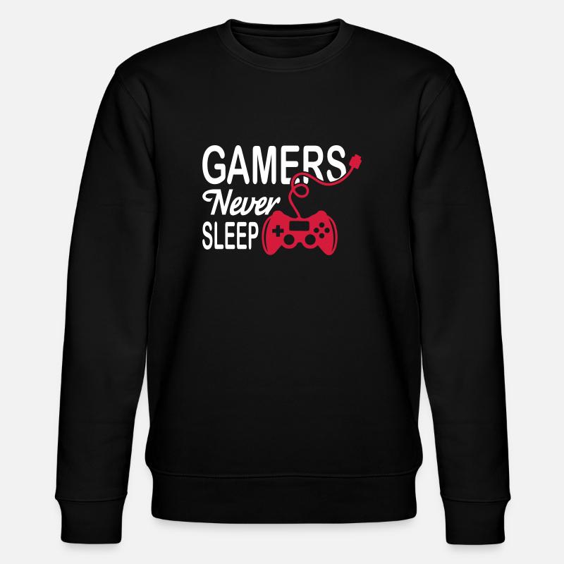 Gamers Never Sleep - Stanley/Stella CHANGER Unisex Organic Sweatshirt - black