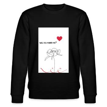 Marry me - Stanley/Stella Unisex Bio-Sweatshirt CHANGER  - Schwarz - Vorne - Nik (191cm) & Marisol (170cm)
