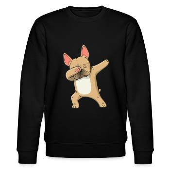 Bouledogue français - Sweat bio CHANGER Stanley/Stella Unisexe - noir - Devant - Nik (191cm) & Marisol (170cm)