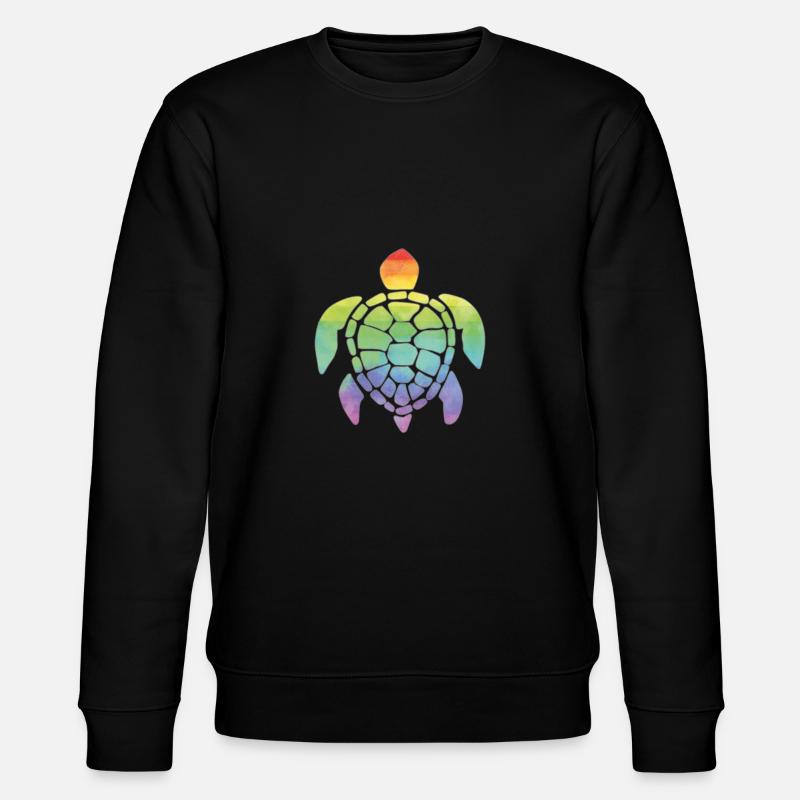 Rainbow turtle - Stanley/Stella CHANGER Unisex Organic Sweatshirt - black