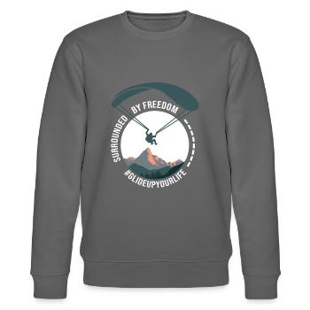 paragliding glide long gleitschirm pilot flieger - Stanley/Stella Unisex Bio-Sweatshirt CHANGER  - Burgunderrot - Vorne - Nik (191cm) & Marisol (170cm)