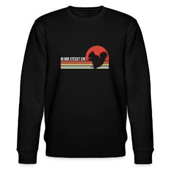 Cute Squirrel | In Mir Steckt Ein Eichhörnchen - Stanley/Stella Unisex Bio-Sweatshirt CHANGER  - Schwarz - Vorne - Nik (191cm) & Marisol (170cm)