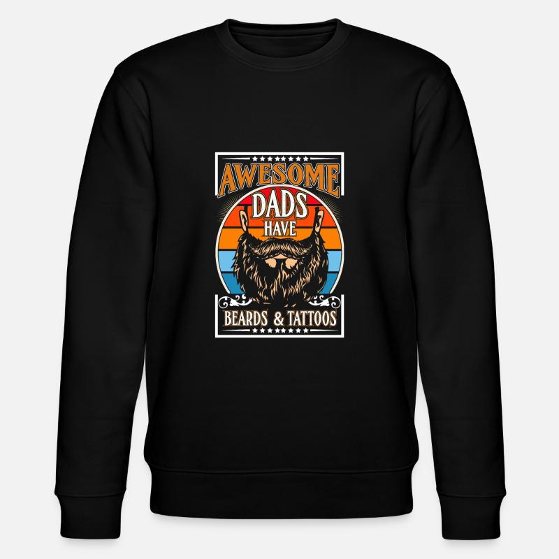 Papa Tattoo Bart Schnurrbart Vater - Stanley/Stella Unisex Bio-Sweatshirt CHANGER - Schwarz