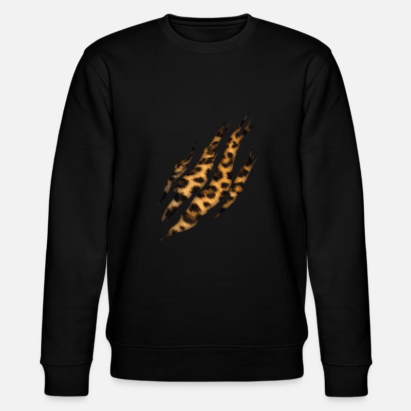 Claw Leopard Fur Pattern - Stanley/Stella CHANGER Unisex Organic Sweatshirt - black