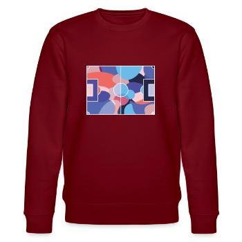 Colourful football pitch - Stanley/Stella CHANGER Unisex Organic Sweatshirt - burgundy - Front - Nik (191cm) & Marisol (170cm)