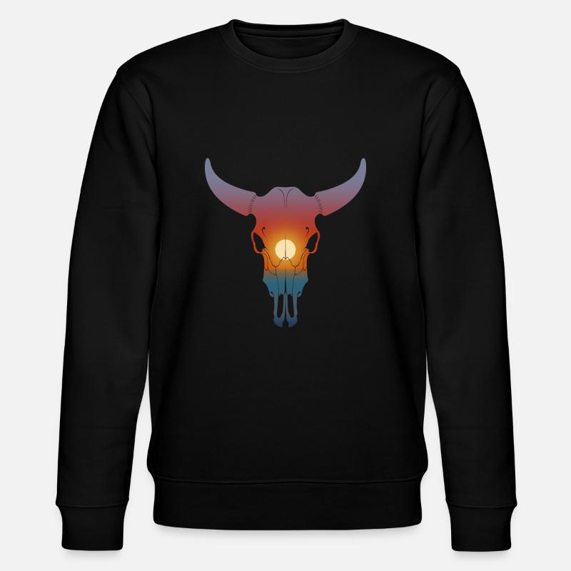 Sonnenuntergang Schädel - Stanley/Stella Unisex Bio-Sweatshirt CHANGER  - Schwarz
