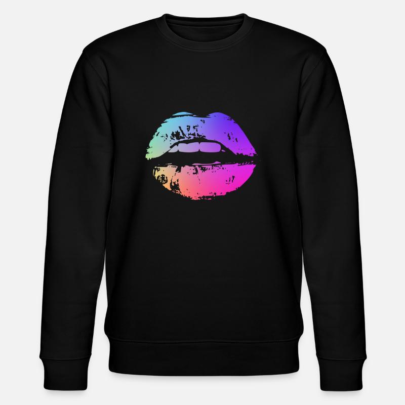 neon farbige Lippe - Stanley/Stella Unisex Bio-Sweatshirt CHANGER  - Schwarz