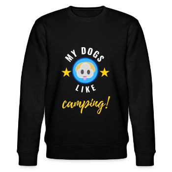 Meine Hunde lieben Camping! - Stanley/Stella Unisex Bio-Sweatshirt CHANGER  - Schwarz - Vorne - Nik (191cm) & Marisol (170cm)