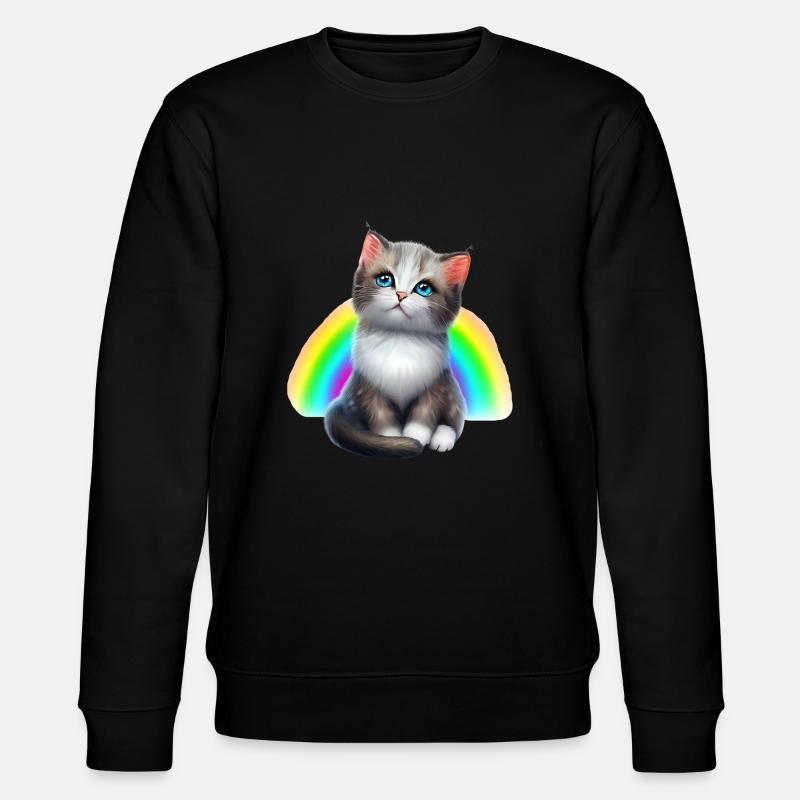 Bébé chat sous arc-en-ciel - Sweat bio CHANGER Stanley/Stella Unisexe - noir