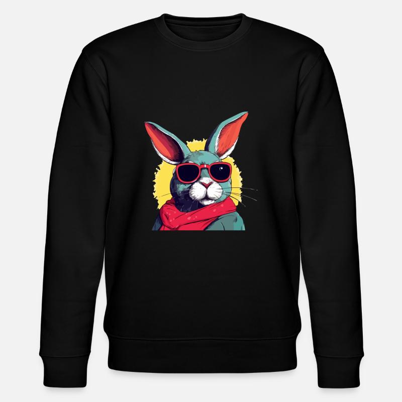Krok das Kaninchen - Stanley/Stella Unisex Bio-Sweatshirt CHANGER  - Schwarz