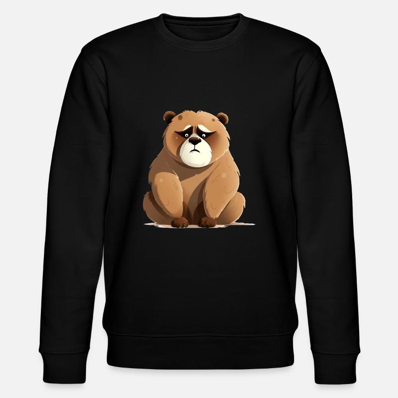 Bibi der mürrische Bär - Stanley/Stella Unisex Bio-Sweatshirt CHANGER - Schwarz