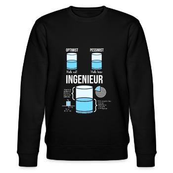 Lustiges Shirt für Ingenieure - Stanley/Stella Unisex Bio-Sweatshirt CHANGER  - Schwarz - Vorne - Nik (191cm) & Marisol (170cm)