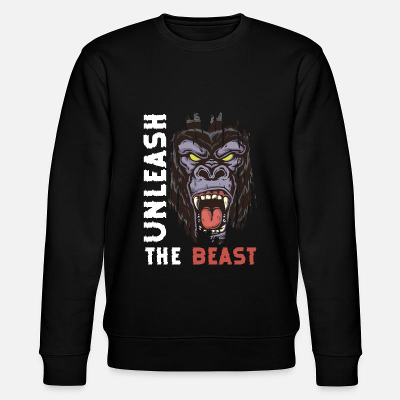 Monkey primate chimpanzee - Stanley/Stella CHANGER Unisex Organic Sweatshirt - black