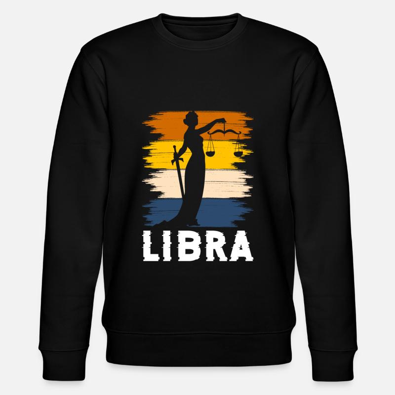 Libra Horoscope Constellation - Stanley/Stella CHANGER Unisex Organic Sweatshirt - black