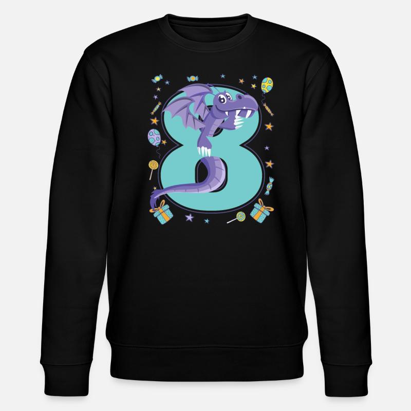 8th Birthday - Stanley/Stella CHANGER Unisex Organic Sweatshirt - black