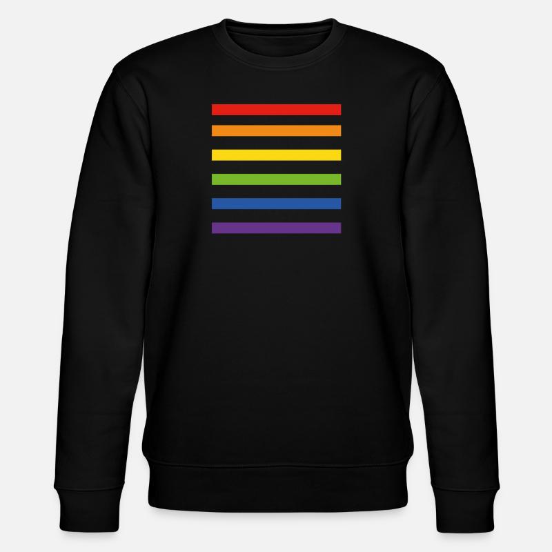 Regenbogenfahne - Stanley/Stella Unisex Bio-Sweatshirt CHANGER  - Schwarz