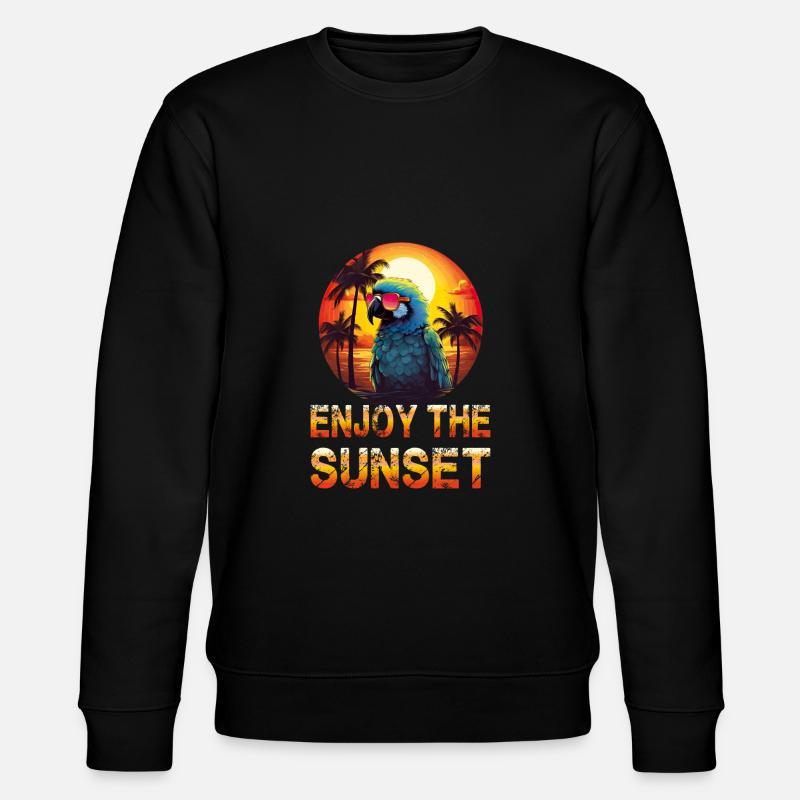 Ara Papagei Enjoy The Sunset - Stanley/Stella Unisex Bio-Sweatshirt CHANGER  - Schwarz