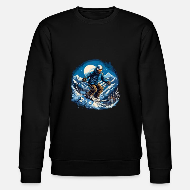 Skifahren Winterspaß - Stanley/Stella Unisex Bio-Sweatshirt CHANGER  - Schwarz