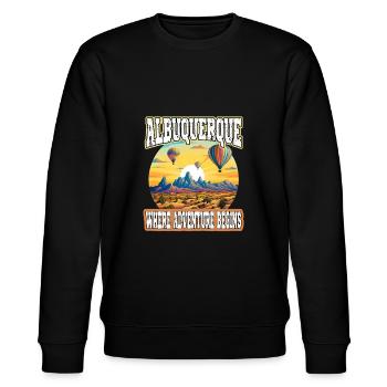Albuquerque Ballon New Mexico Heißluftballon - Stanley/Stella Unisex Bio-Sweatshirt CHANGER  - Schwarz - Vorne - Nik (191cm) & Marisol (170cm)