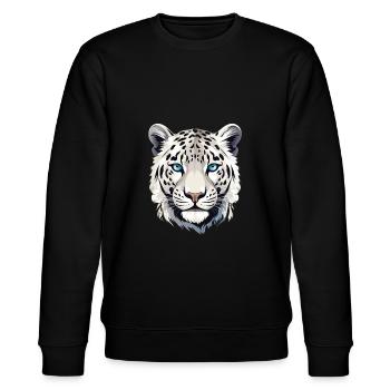 Schneeleopard Leopard Raubkatze - Stanley/Stella Unisex Bio-Sweatshirt CHANGER  - Schwarz - Vorne - Nik (191cm) & Marisol (170cm)