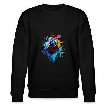 Kajak - Stanley/Stella Unisex Bio-Sweatshirt CHANGER  - Schwarz - Vorne - Nik (191cm) & Marisol (170cm)