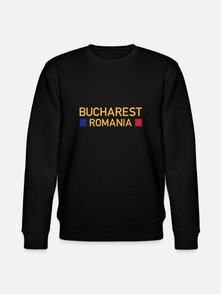 Bucharest, Romania (two squares) - Stanley/Stella CHANGER Unisex Organic Sweatshirt - black