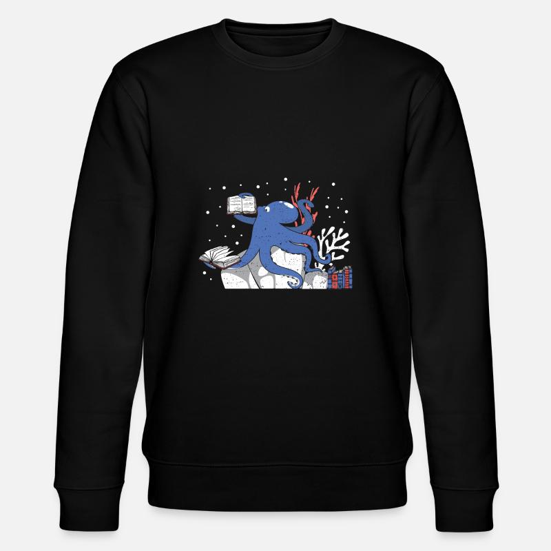 Reading Octopus - Lesen - Stanley/Stella Unisex Bio-Sweatshirt CHANGER  - Schwarz
