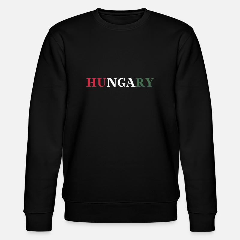 Hungary Geschenkidee Ungarn ungarische Flagge - Stanley/Stella Unisex Bio-Sweatshirt CHANGER  - Schwarz