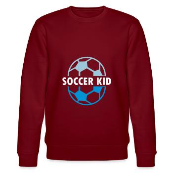 Soccer kid (two halves of football) - Stanley/Stella CHANGER Unisex Organic Sweatshirt - burgundy - Front - Nik (191cm) & Marisol (170cm)