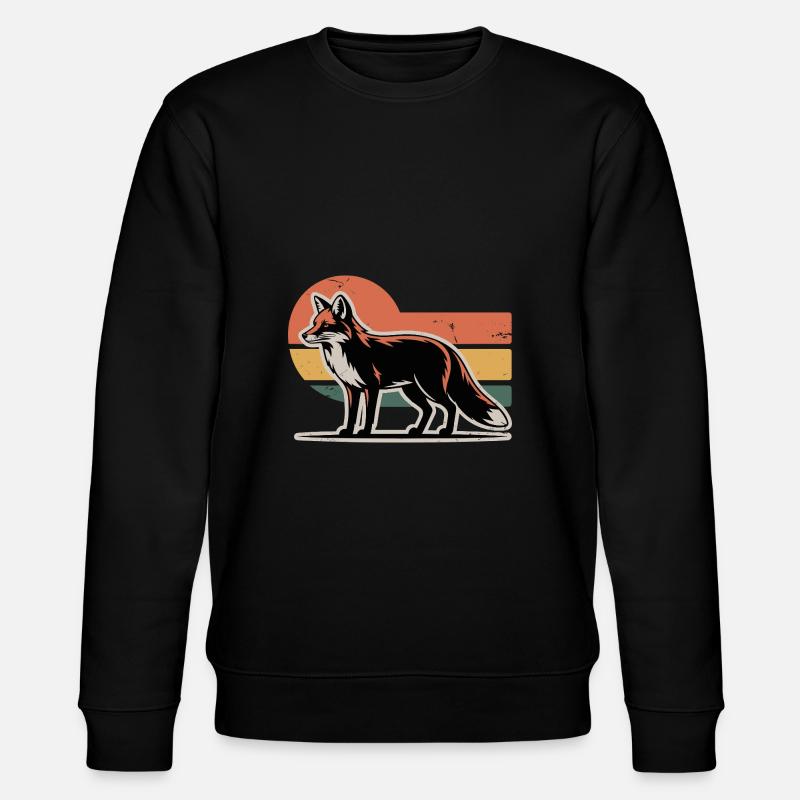Fox Animal - Stanley/Stella CHANGER Unisex Organic Sweatshirt - black