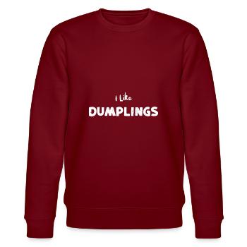 I Like Dumplings - Asian Food - Stanley/Stella Unisex Bio-Sweatshirt CHANGER  - Burgunderrot - Vorne - Nik (191cm) & Marisol (170cm)