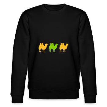 camel tipper herd desert - Stanley/Stella CHANGER Unisex Organic Sweatshirt - black - Front - Nik (191cm) & Marisol (170cm)