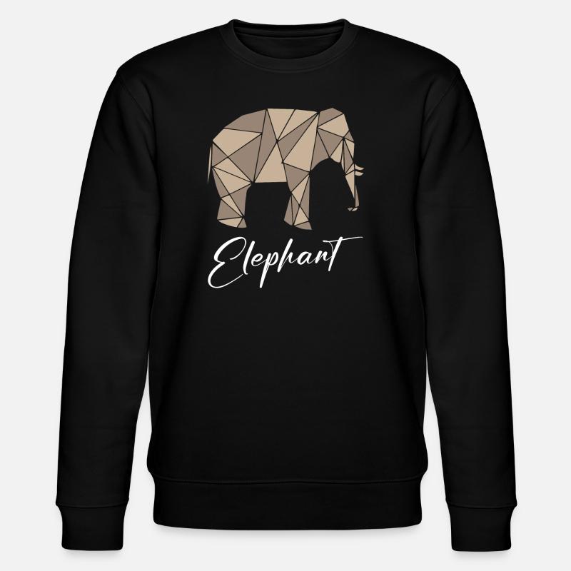 Elephant Geometric - Stanley/Stella Unisex Bio-Sweatshirt CHANGER  - Schwarz