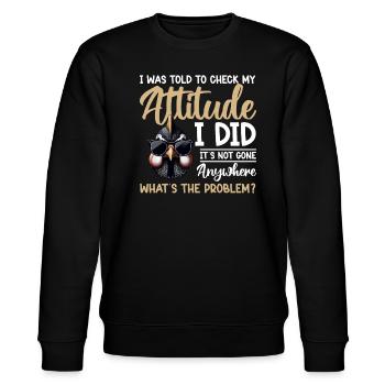 Guinea Hen Guinea Fowl - Stanley/Stella CHANGER Unisex Organic Sweatshirt - black - Front - Nik (191cm) & Marisol (170cm)
