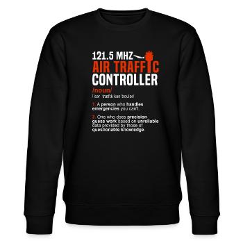 Air traffic controller - Stanley/Stella Unisex Bio-Sweatshirt CHANGER  - Schwarz - Vorne - Nik (191cm) & Marisol (170cm)