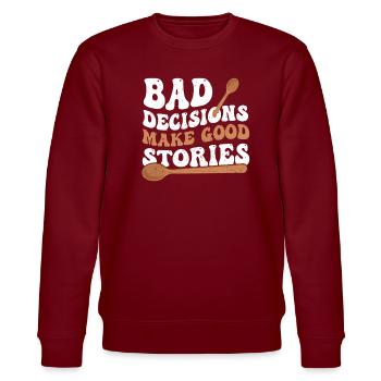 Wooden spoon survivor - Stanley/Stella CHANGER Unisex Organic Sweatshirt - burgundy - Front - Nik (191cm) & Marisol (170cm)