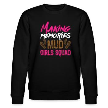 mud running mud run girl - Stanley/Stella Unisex Bio-Sweatshirt CHANGER  - Schwarz - Vorne - Nik (191cm) & Marisol (170cm)