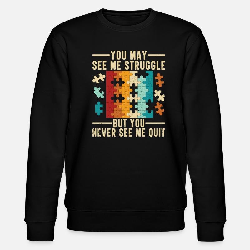 Jigsaw Puzzle - Stanley/Stella CHANGER Unisex Organic Sweatshirt - black