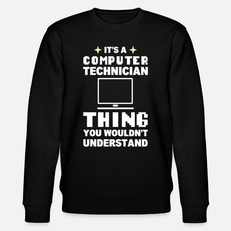 Lustiger Computerfreak Computertechniker - Stanley/Stella Unisex Bio-Sweatshirt CHANGER  - Schwarz