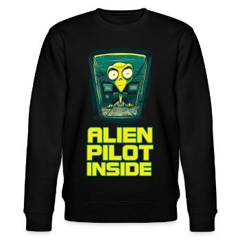 Alien on Board - Stanley/Stella Unisex Bio-Sweatshirt CHANGER  - Schwarz - Vorne - Nik (191cm) & Marisol (170cm)