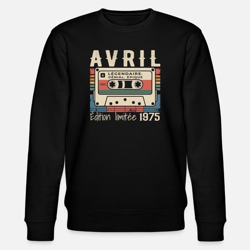 avril 1975 April 1975  - Sweat bio CHANGER Stanley/Stella Unisexe - noir