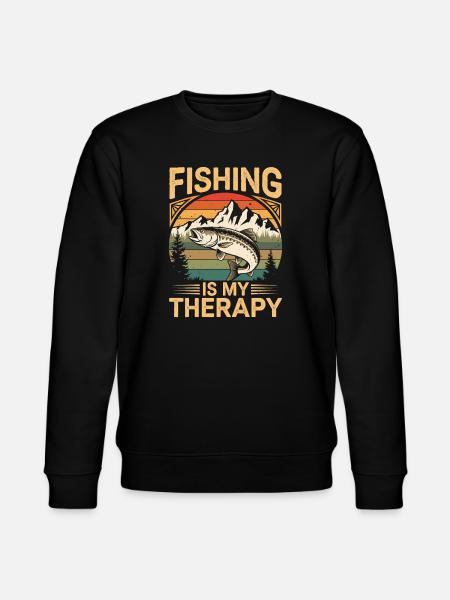 Angler Funny Saying Fishing - Stanley/Stella CHANGER Unisex Organic Sweatshirt - black