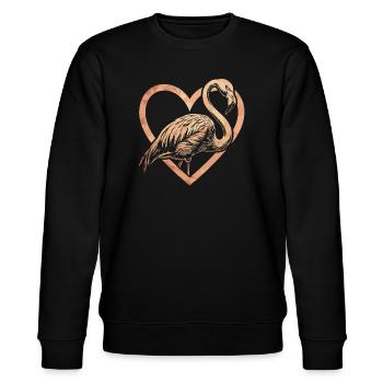 Flamingo - Stanley/Stella Unisex Bio-Sweatshirt CHANGER  - Schwarz - Vorne - Nik (191cm) & Marisol (170cm)