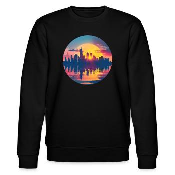 Hamm Skyline - Stanley/Stella CHANGER Unisex Organic Sweatshirt - black - Front - Nik (191cm) & Marisol (170cm)
