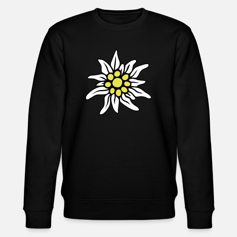 EDELWEISS BLÜTE - Stanley/Stella Unisex Bio-Sweatshirt CHANGER  - Schwarz